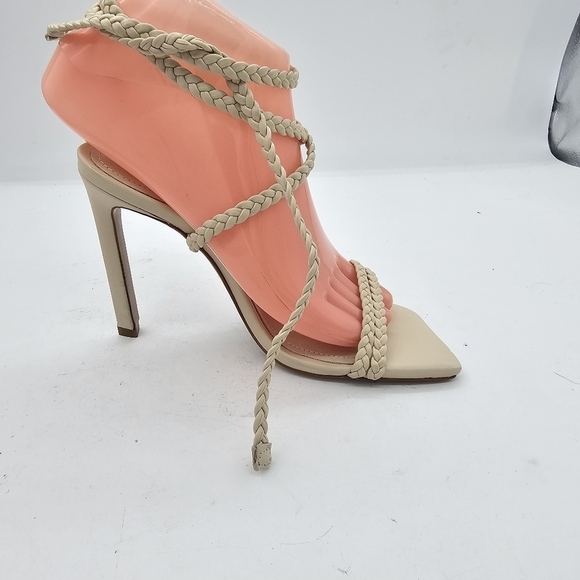 NWOB SCHUTZ Jada Braided Ankle Tie SandalEGG SHELL, Size 5.5 New with defect - Picture 4 of 9